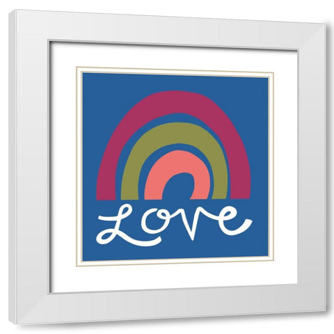 Love White Modern Wood Framed Art Print with Double Matting by Rupp, Mariah