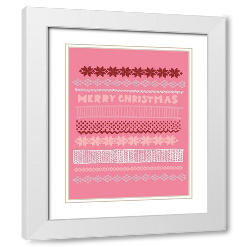 Merry Christmas White Modern Wood Framed Art Print with Double Matting by Rupp, Mariah