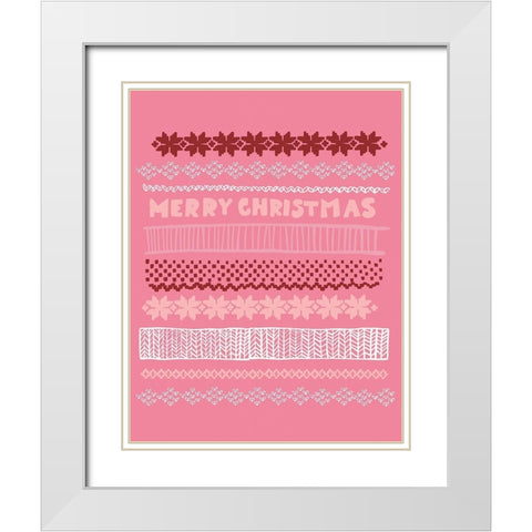 Merry Christmas White Modern Wood Framed Art Print with Double Matting by Rupp, Mariah