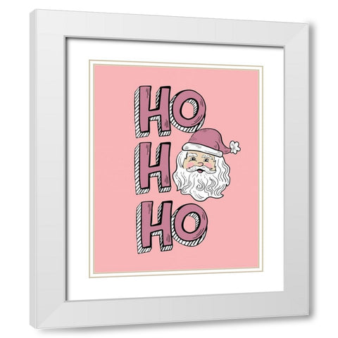 Pink Santa White Modern Wood Framed Art Print with Double Matting by Rupp, Mariah