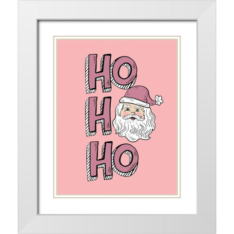 Pink Santa White Modern Wood Framed Art Print with Double Matting by Rupp, Mariah
