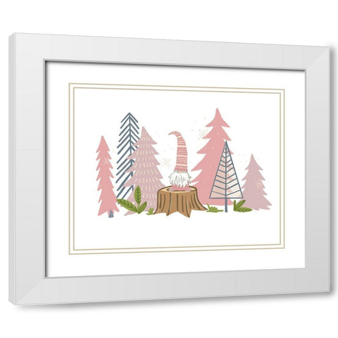 Gnome Trees White Modern Wood Framed Art Print with Double Matting by Rupp, Mariah