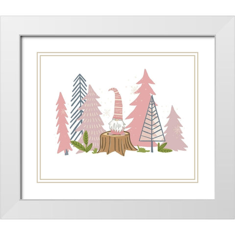Gnome Trees White Modern Wood Framed Art Print with Double Matting by Rupp, Mariah