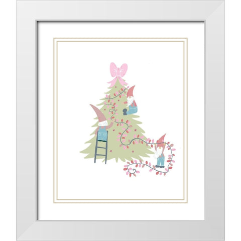 Gnome Christmas White Modern Wood Framed Art Print with Double Matting by Rupp, Mariah