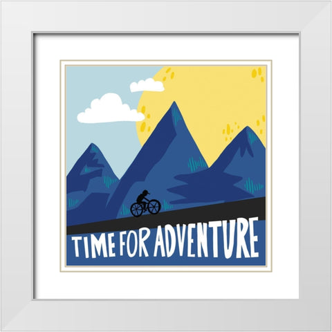 Time for Adventure White Modern Wood Framed Art Print with Double Matting by Rupp, Mariah