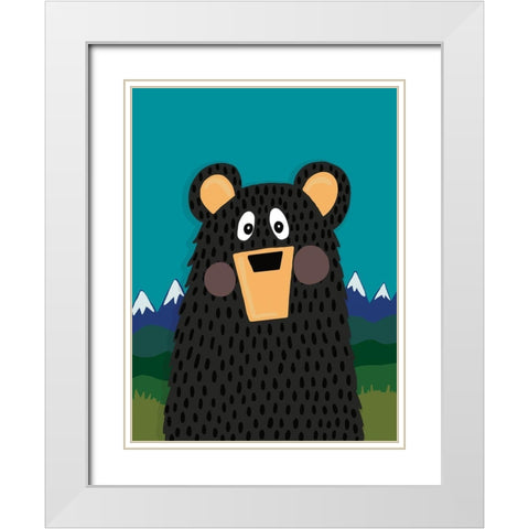 Boy Bear White Modern Wood Framed Art Print with Double Matting by Rupp, Mariah