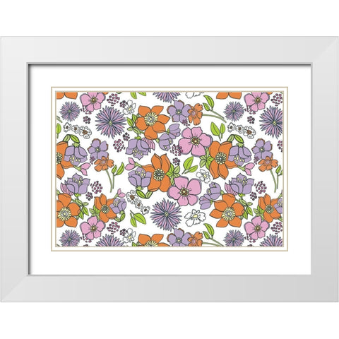 Spring Pattern White Modern Wood Framed Art Print with Double Matting by Rupp, Mariah