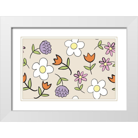 Spring Flowers White Modern Wood Framed Art Print with Double Matting by Rupp, Mariah