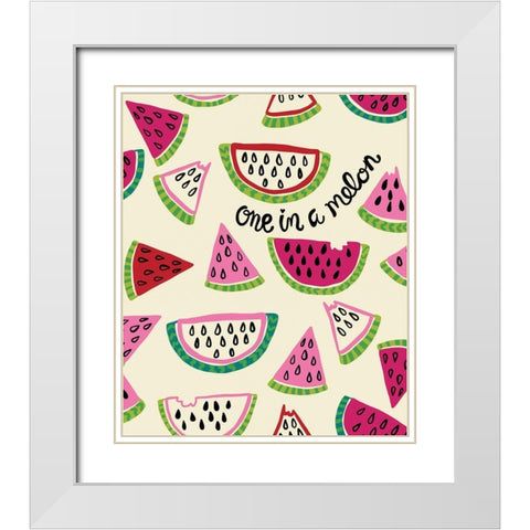 One in a Melon White Modern Wood Framed Art Print with Double Matting by Rupp, Mariah