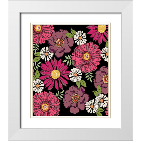 Pink and Black White Modern Wood Framed Art Print with Double Matting by Rupp, Mariah