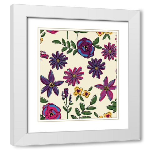 Purple White Modern Wood Framed Art Print with Double Matting by Rupp, Mariah