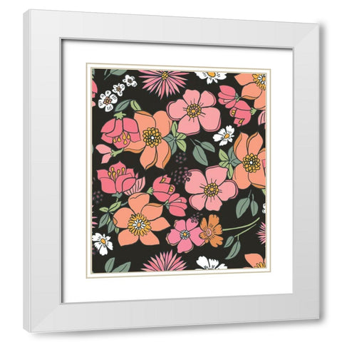 Peach and Pink White Modern Wood Framed Art Print with Double Matting by Rupp, Mariah