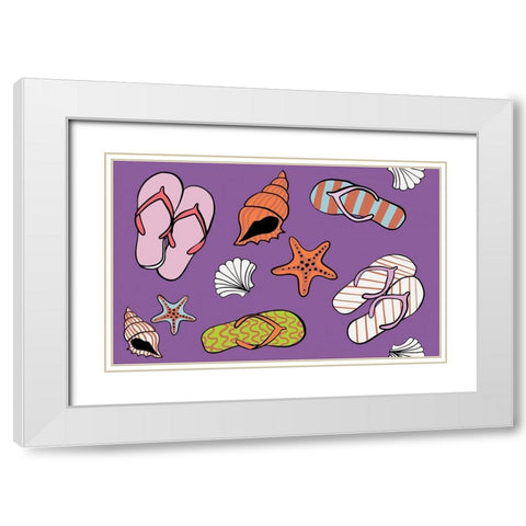 Beach Pattern White Modern Wood Framed Art Print with Double Matting by Rupp, Mariah