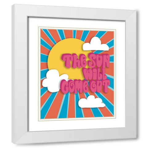 Sun   White Modern Wood Framed Art Print with Double Matting by Rupp, Mariah