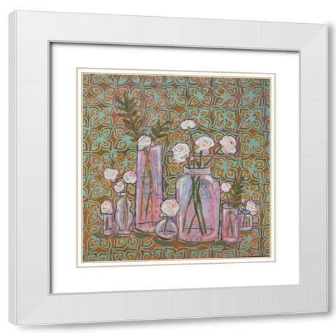 Ranunculus White Modern Wood Framed Art Print with Double Matting by Rupp, Mariah