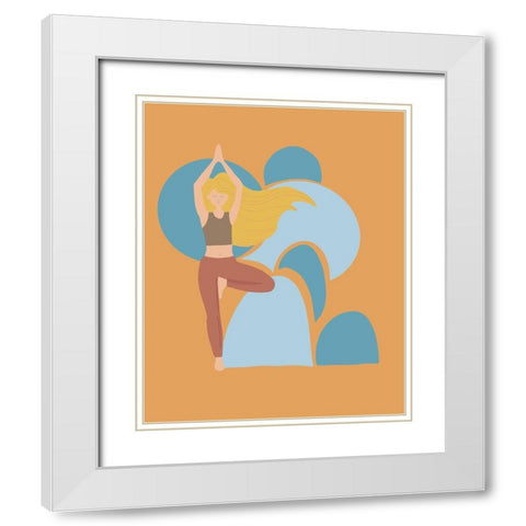 Tree Pose White Modern Wood Framed Art Print with Double Matting by Rupp, Mariah