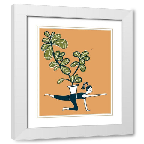 Balancing Table White Modern Wood Framed Art Print with Double Matting by Rupp, Mariah