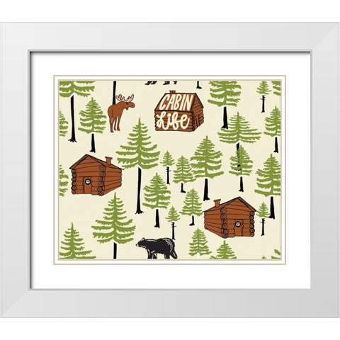 Cabin Life White Modern Wood Framed Art Print with Double Matting by Rupp, Mariah