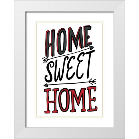 Home Sweet Home White Modern Wood Framed Art Print with Double Matting by Rupp, Mariah