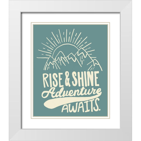 Adventure Awaits White Modern Wood Framed Art Print with Double Matting by Rupp, Mariah