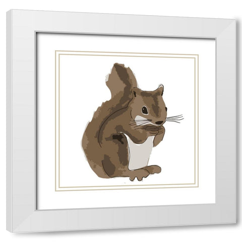 Chipmunk White Modern Wood Framed Art Print with Double Matting by Rupp, Mariah