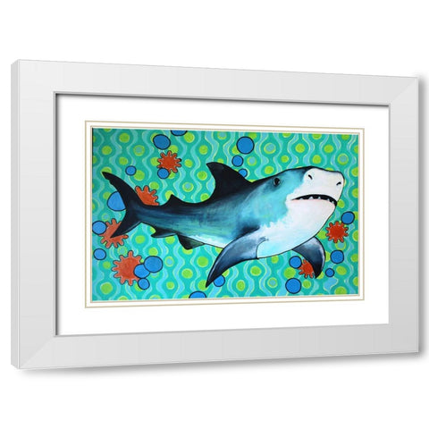 Shark White Modern Wood Framed Art Print with Double Matting by Rupp, Mariah