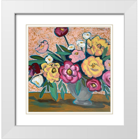 Floral Still Life White Modern Wood Framed Art Print with Double Matting by Rupp, Mariah