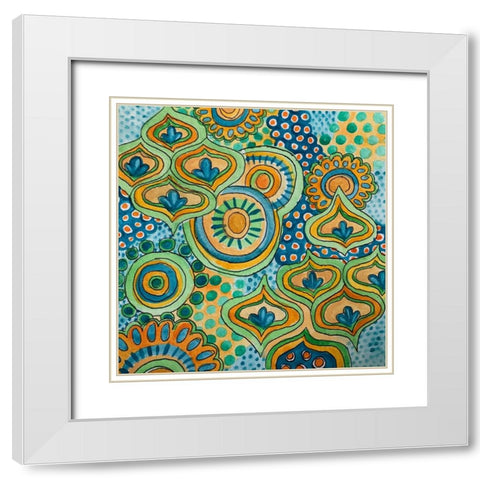 Psychedelic Geometrics White Modern Wood Framed Art Print with Double Matting by Rupp, Mariah