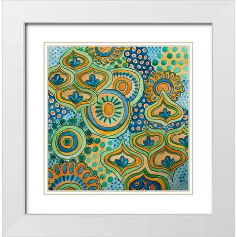 Psychedelic Geometrics White Modern Wood Framed Art Print with Double Matting by Rupp, Mariah