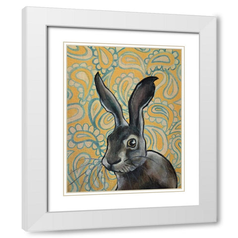 Bunny Rabbit White Modern Wood Framed Art Print with Double Matting by Rupp, Mariah