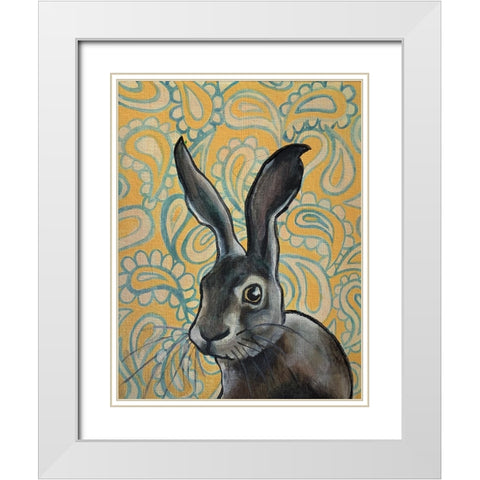 Bunny Rabbit White Modern Wood Framed Art Print with Double Matting by Rupp, Mariah