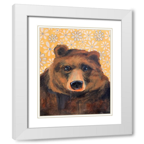 Bear White Modern Wood Framed Art Print with Double Matting by Rupp, Mariah