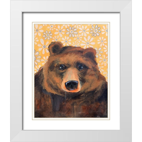 Bear White Modern Wood Framed Art Print with Double Matting by Rupp, Mariah