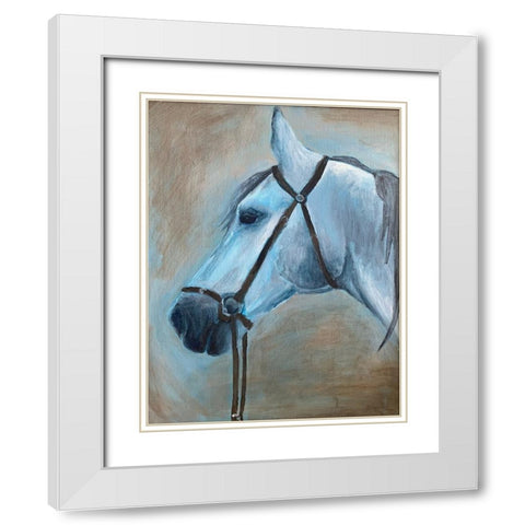 Horse White Modern Wood Framed Art Print with Double Matting by Rupp, Mariah