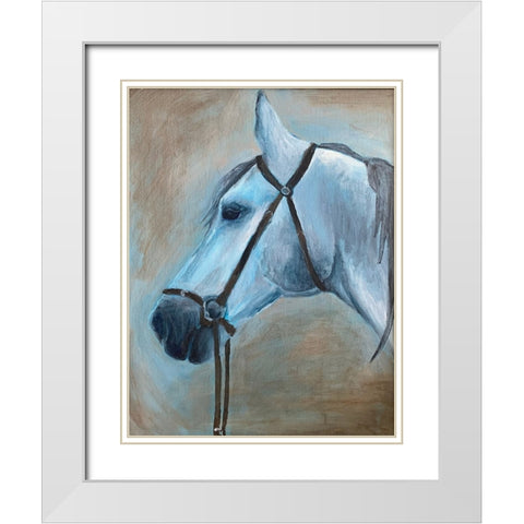 Horse White Modern Wood Framed Art Print with Double Matting by Rupp, Mariah