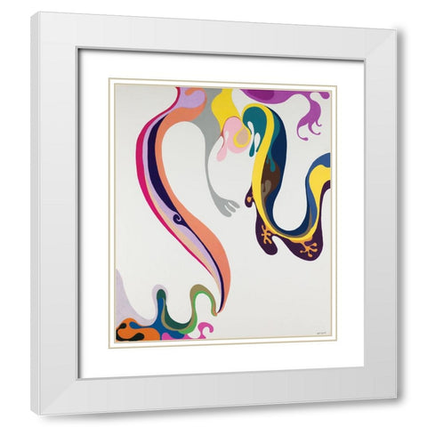 Hanging Heart White Modern Wood Framed Art Print with Double Matting by Zinn, Mary