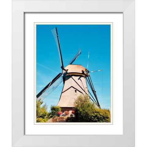 Windmill II White Modern Wood Framed Art Print with Double Matting by Singleton, Ashley
