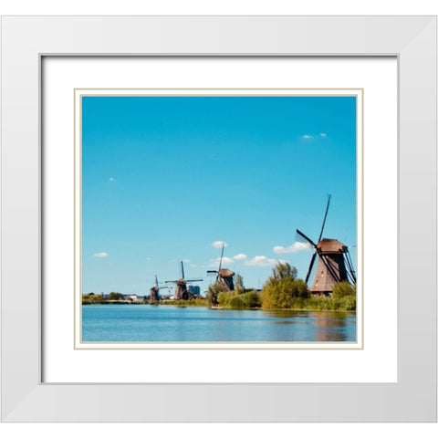 Windmill IV White Modern Wood Framed Art Print with Double Matting by Singleton, Ashley