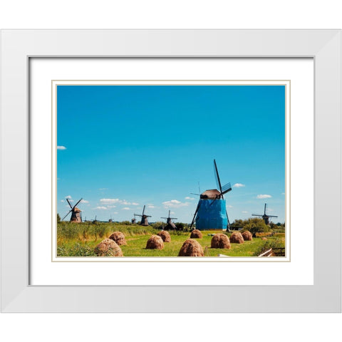 Windmill VI White Modern Wood Framed Art Print with Double Matting by Singleton, Ashley