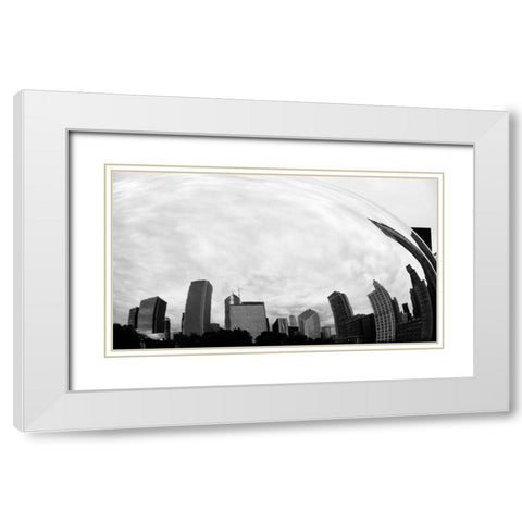 City Reflection White Modern Wood Framed Art Print with Double Matting by Singleton, Ashley