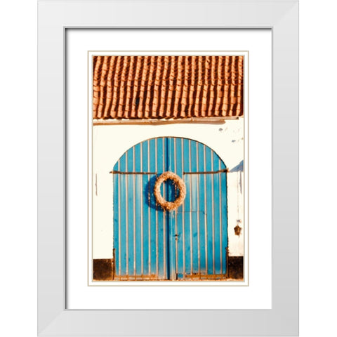 Blue Doors White Modern Wood Framed Art Print with Double Matting by Singleton, Ashley