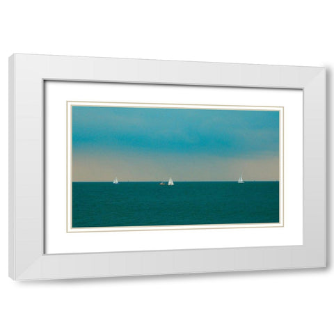 Horizon Line White Modern Wood Framed Art Print with Double Matting by Singleton, Ashley