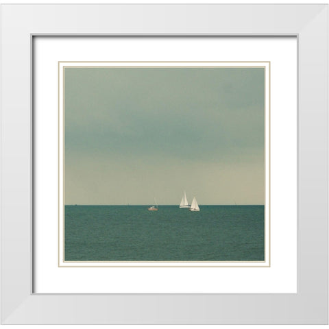Horizon Line II White Modern Wood Framed Art Print with Double Matting by Singleton, Ashley
