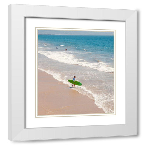 Called to Surf White Modern Wood Framed Art Print with Double Matting by Singleton, Ashley