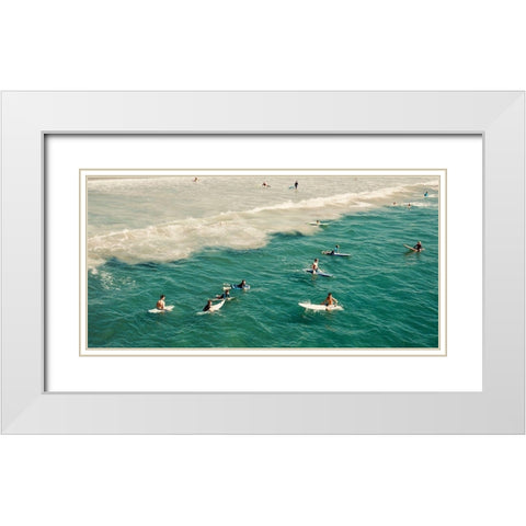 Surfers White Modern Wood Framed Art Print with Double Matting by Singleton, Ashley