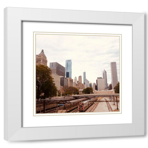 Cityscape White Modern Wood Framed Art Print with Double Matting by Singleton, Ashley
