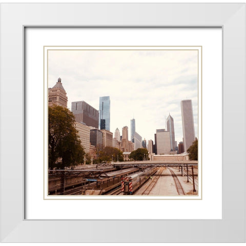 Cityscape White Modern Wood Framed Art Print with Double Matting by Singleton, Ashley