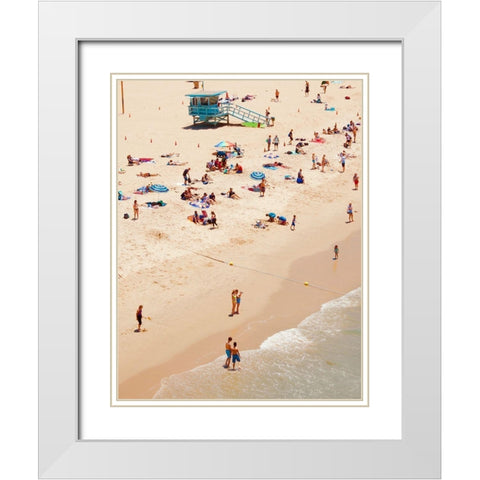 Tiny Beach People White Modern Wood Framed Art Print with Double Matting by Singleton, Ashley
