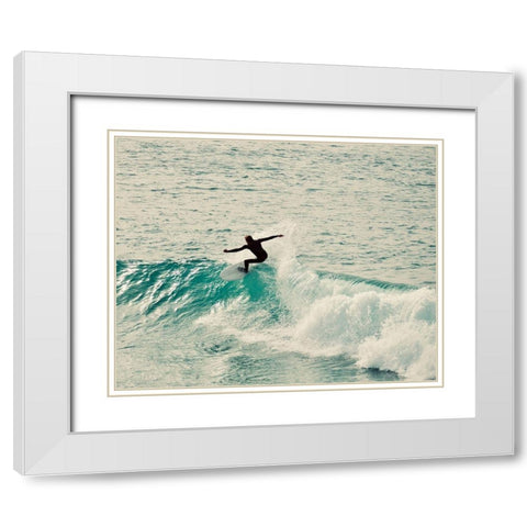 Surfer White Modern Wood Framed Art Print with Double Matting by Singleton, Ashley