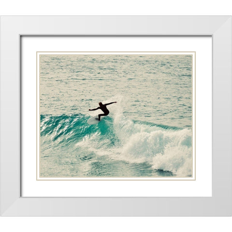 Surfer White Modern Wood Framed Art Print with Double Matting by Singleton, Ashley
